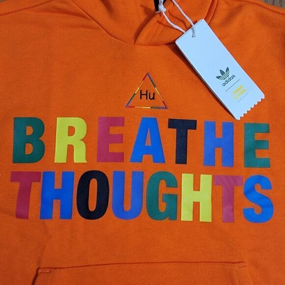 Adidas NMD Hu Pharrell Williams Humanrace Youth Medium M Orange Fleece Hoodie - Picture 6 of 14
